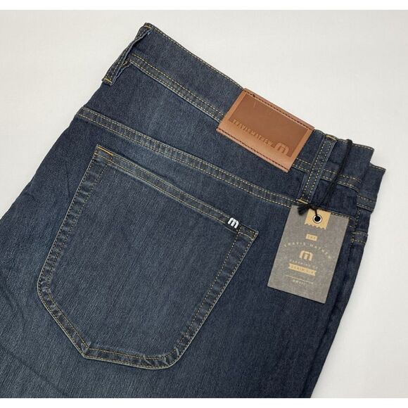 NEW Travis Mathew Legacy Featherweight Jeans Sz 40 Golf Pants Blue Denim Stretch - Picture 1 of 8